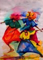 tanzt Guaschgemälde afrikanisch